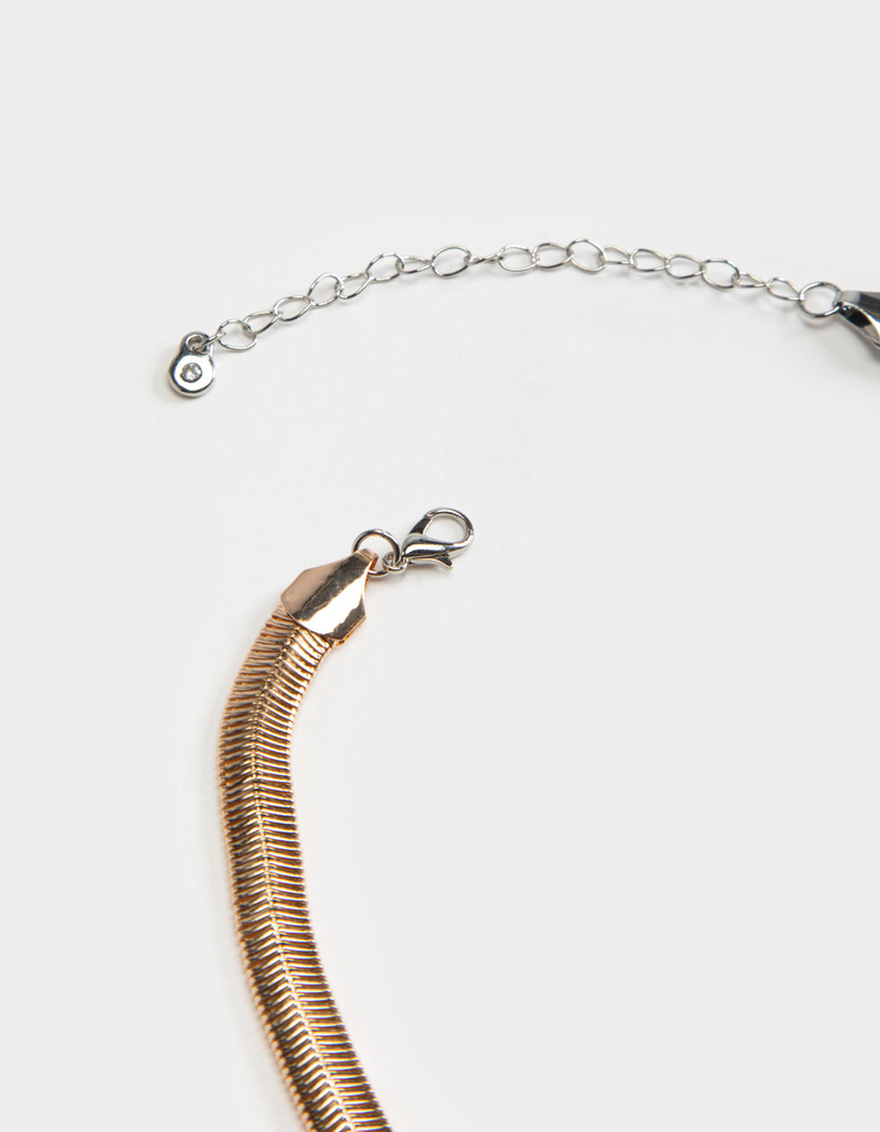 FULL TILT Chunky Serpent Silver & Gold Necklace image number 2