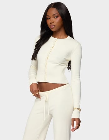 EDIKTED Montanna Rib Knit Cardigan Alternative Image