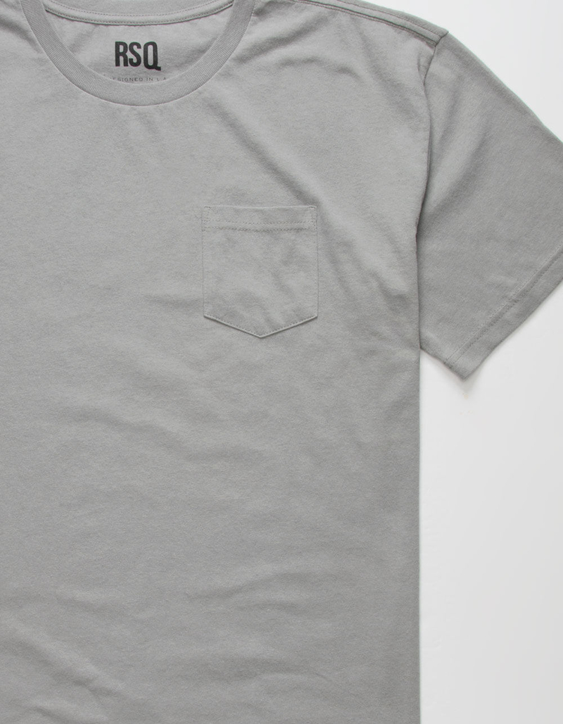 RSQ Oversized Solid Mens Gray Pocket Tee image number 1