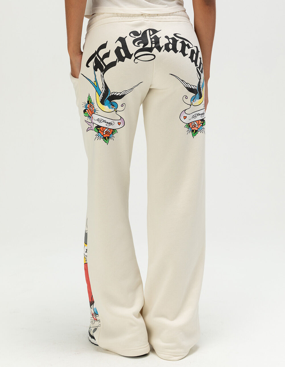 ED HARDY Love Kills Womens Sweatpants - IVORY - XL | Tillys