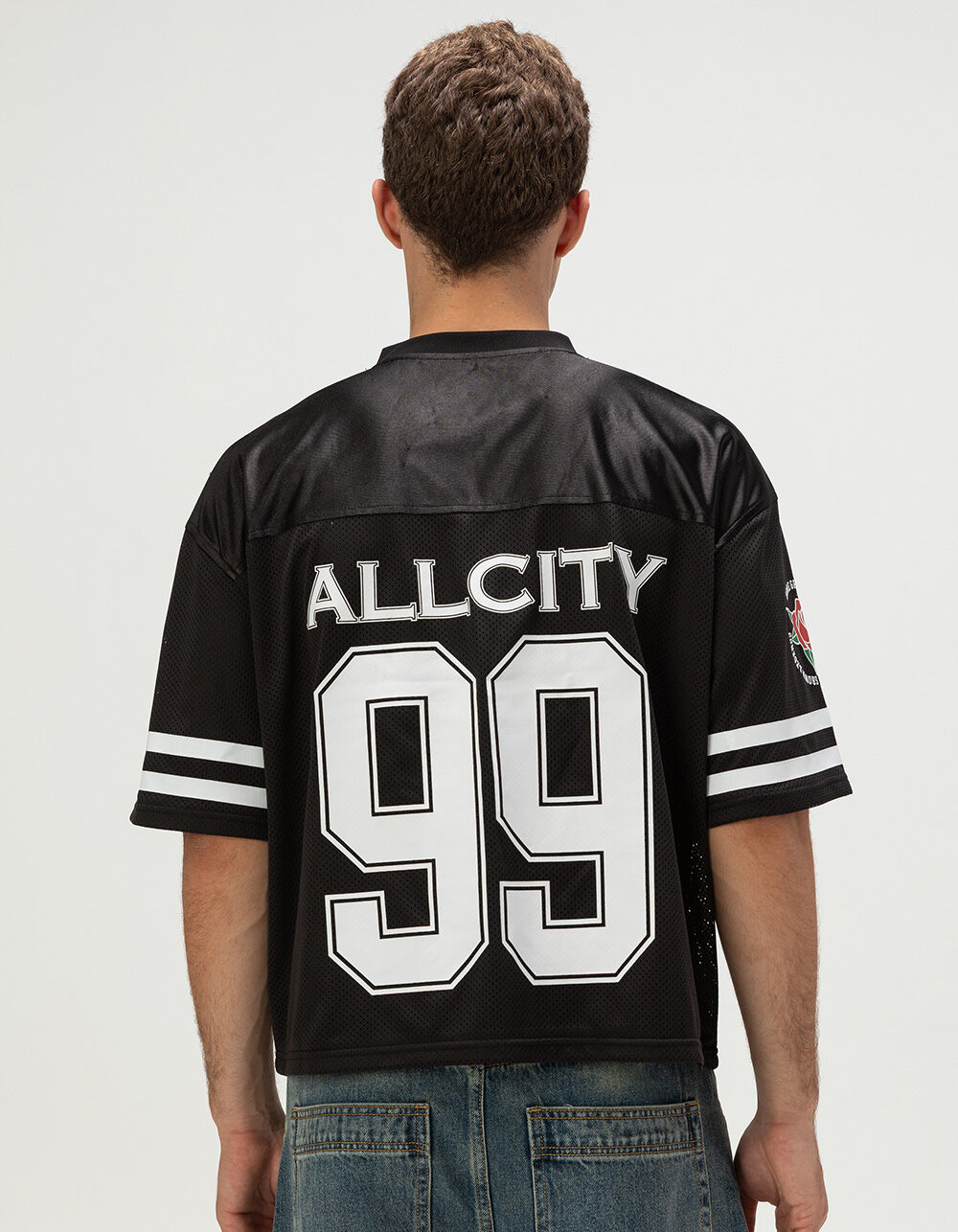 RSQ Mens Baggy Crop Mesh Jersey - BLACK | Tillys
