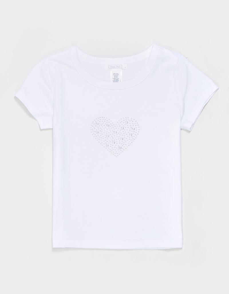 FULL TILT Heart Stud Girls Tee image number 1