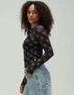 GUESS ORIGINALS Printed Mesh Womens Long Sleeve Top image number 3