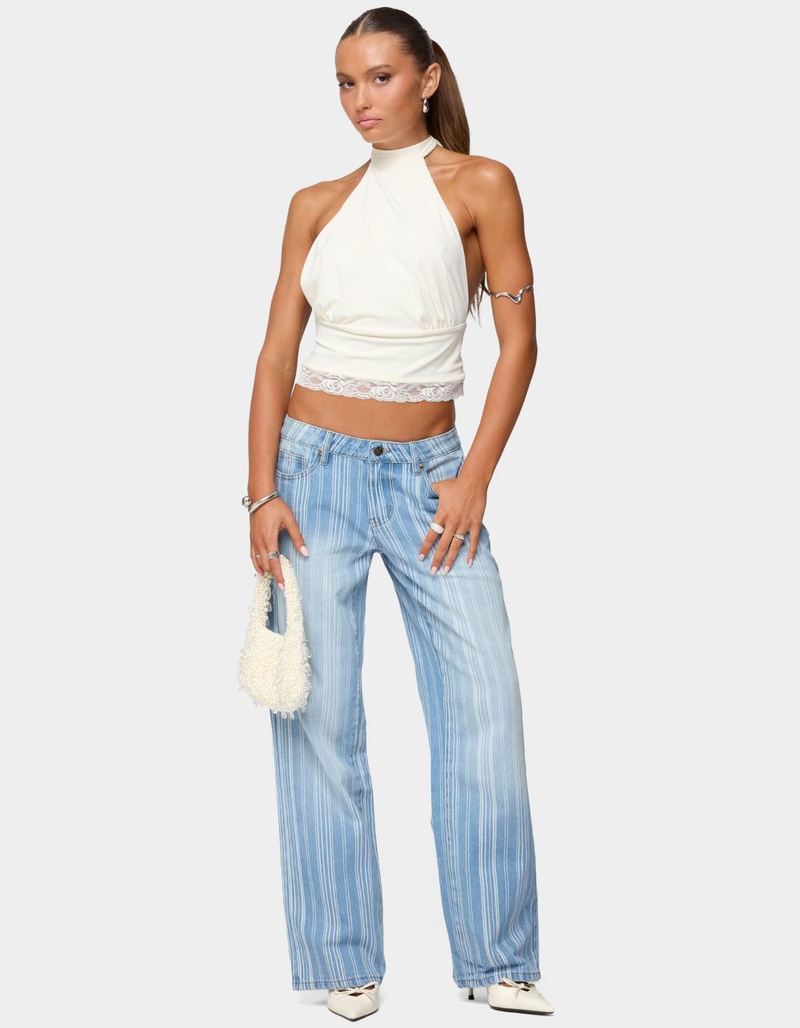EDIKTED Tera Striped Low Rise Jeans image number 4