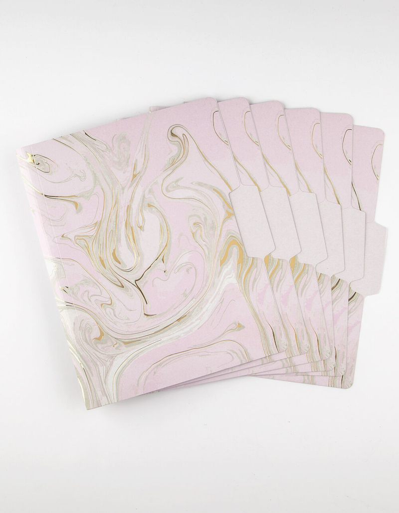 6 Pack Blush Marble File Folders image number 1