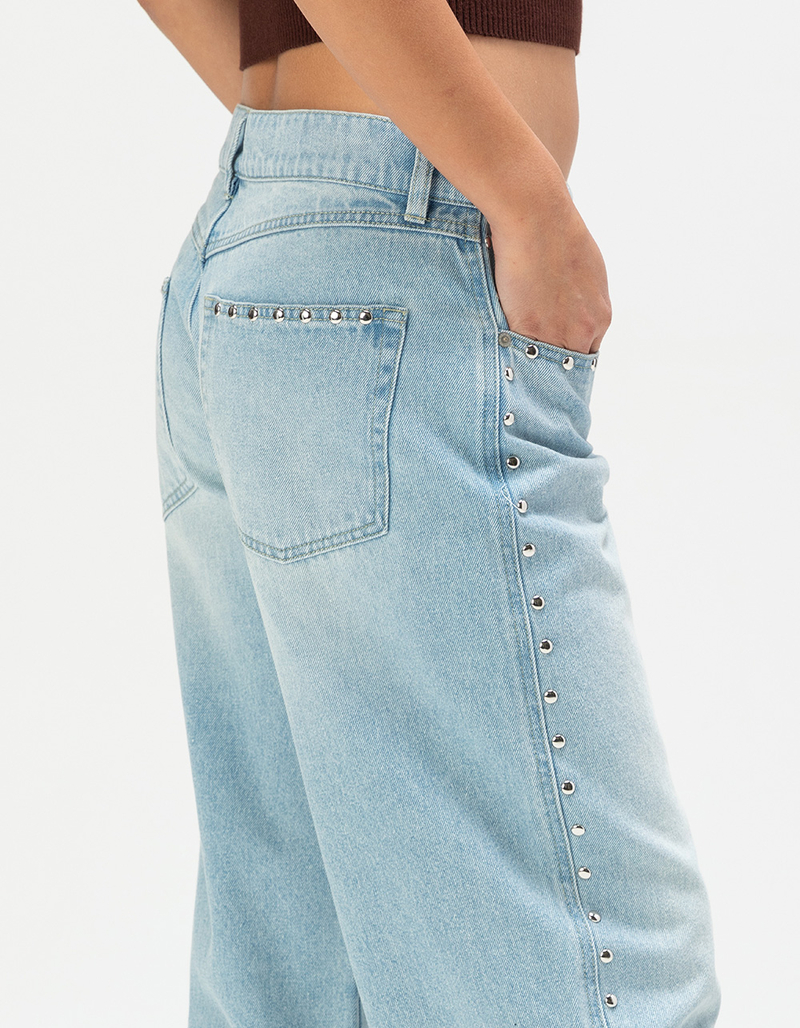 WEST OF MELROSE Low Rise Studded Womens Loose Jeans image number 4