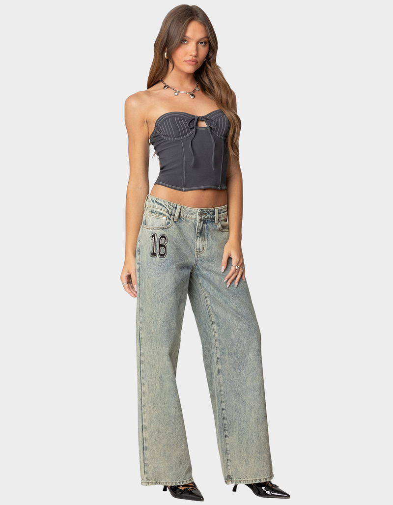 EDIKTED 16 Vintage Acid Wash Jeans image number 2