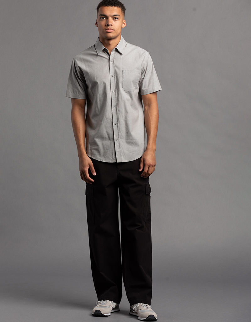 RSQ Mens Solid Chambray Button Up Shirt image number 7