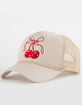 Cherry Bow Womens Embroidered Trucker Hat image number 1