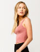 DESTINED Square Neck Mauve Womens Crop Tank Top image number 2