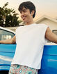 RSQ Mens Washed Cropped Muscle Tee image number 8