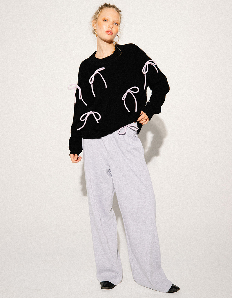 RSQ Womens Bow Detail Pullover Sweater image number 5