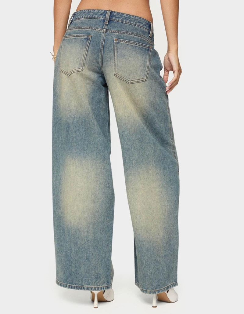 EDIKTED Washed Low Rise Baggy Jeans image number 1