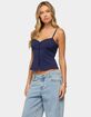 EDIKTED Delia Sweetheart Button Up Tank Top image number 2