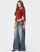EDIKTED Mary Quarter Sleeve Wide Neck Top image number 3