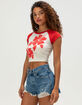 ROXY Vintage Hibiscus Womens Raglan Baby Tee image number 3