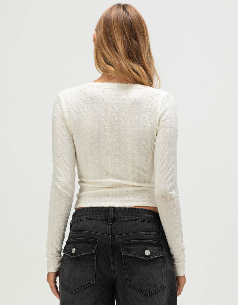 RSQ Womens Texture Long Sleeve Top image number 4