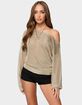 EDIKTED Charlo Off Shoulder Shiny Knit Top image number 1