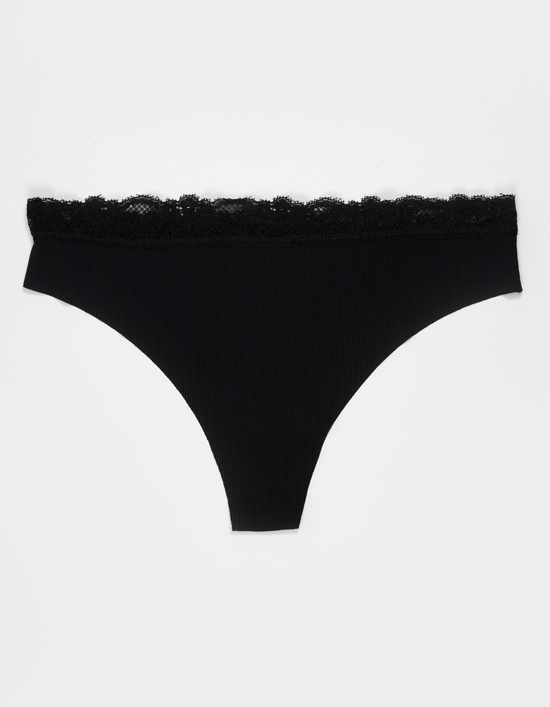 FULL TILT Rib Lace Waistband Thong image number 0