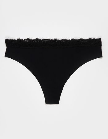 FULL TILT Rib Lace Waistband Thong Primary Image