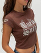 TRUE RELIGION x Bella Doña Crystal Buena Suerte Womens Baby Tee image number 5