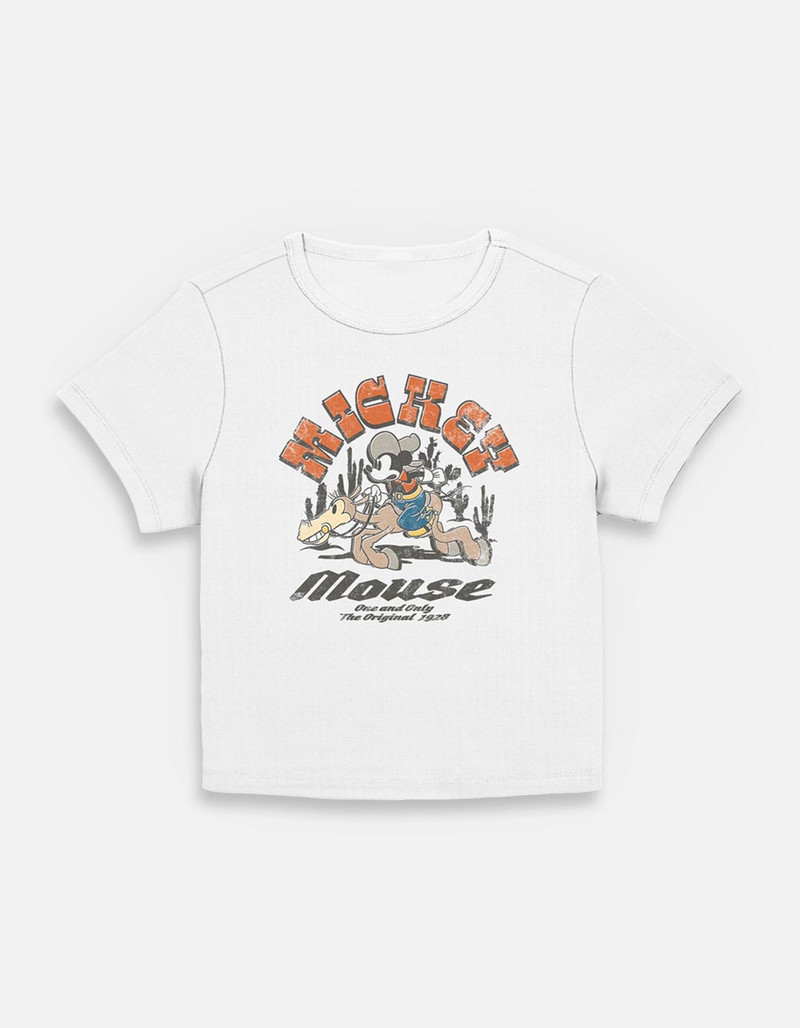 DISNEY Rodeo Mickey Womens Baby Tee image number 0