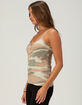 FULL TILT Camo Womens Long Henley Cami image number 3
