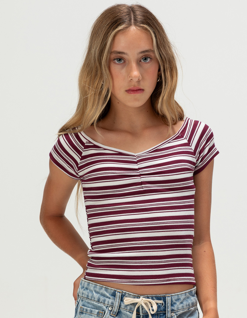 FULL TILT Stripe Cinch Girls Tee image number 0