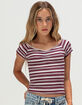 FULL TILT Stripe Cinch Girls Tee image number 1