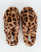 QUPID Faux Fur Womens Leopard Slide Sandals image number 2