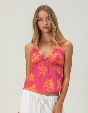 FULL TILT Hibiscus Womens Halter Top Primary Image