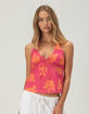 FULL TILT Hibiscus Womens Halter Top image number 1