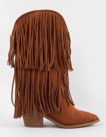 BAMBOO Mindful Womens Fringe Boots Primary Image