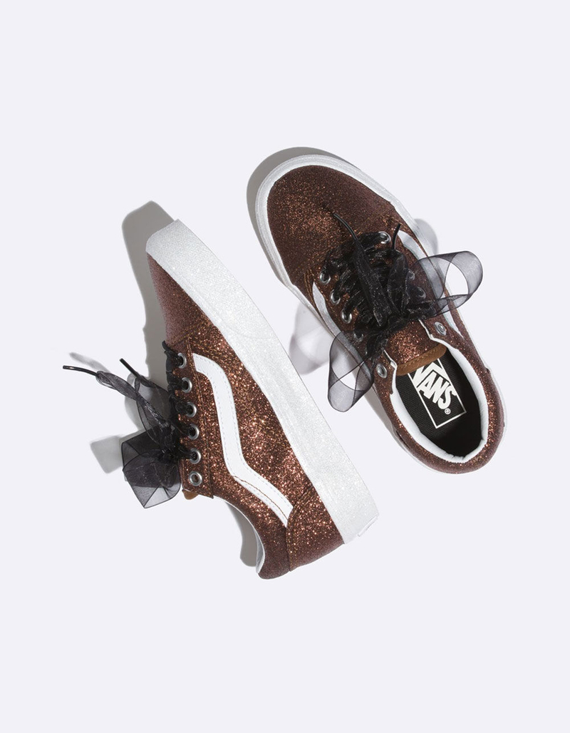 VANS Glitter Old Skool Bronze & True White Girls Shoes image number 2