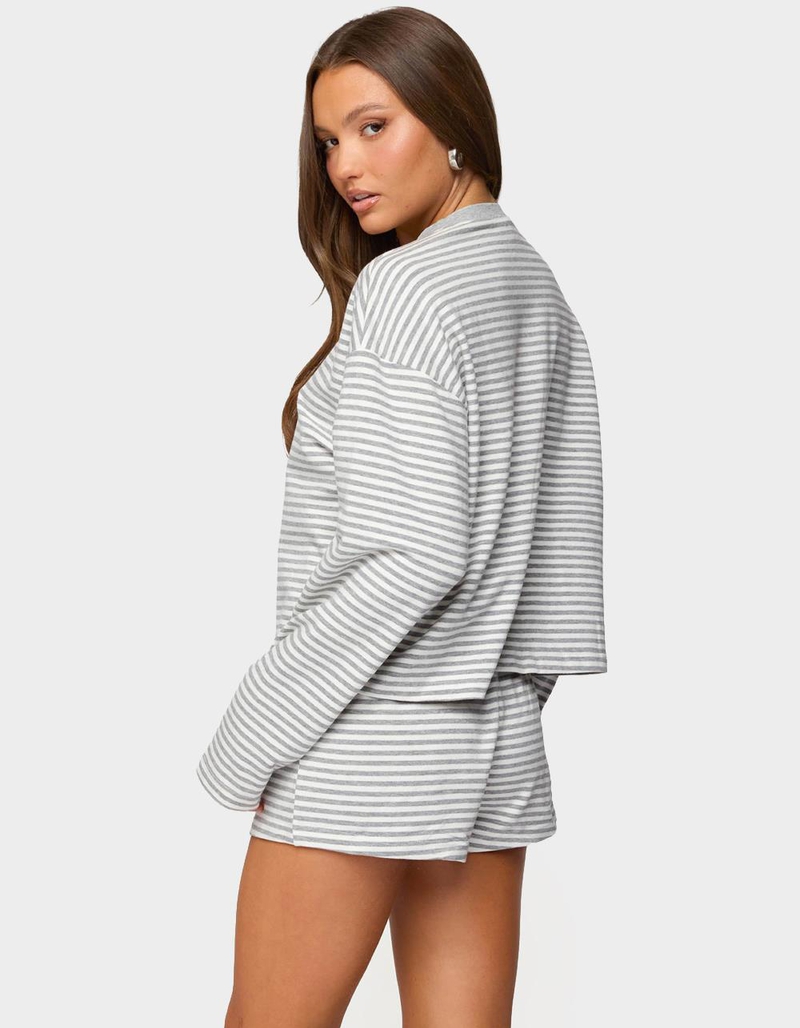 EDIKTED Jainee Striped Long Sleeve Tee image number 2