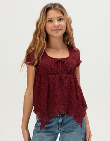 RSQ Girls Texture Babydoll Top Primary Image