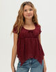 RSQ Girls Texture Babydoll Top image number 1