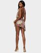 EDIKTED Kora Mixed Print Backless Mini Dress image number 4