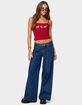 EDIKTED Edie Belt Detail Low Rise Jeans image number 5