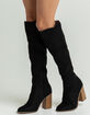 SODA Over The Knee Stacked Heel Womens Western Boots image number 2