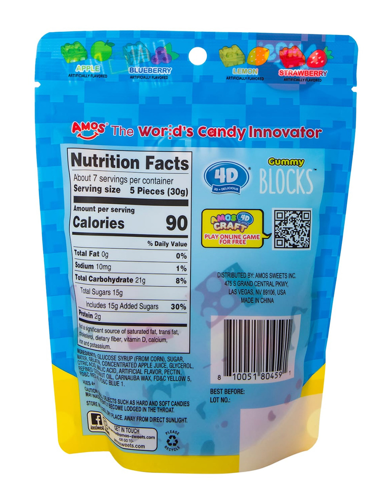 AMOS 4D Blocks Gummy Candy image number 1
