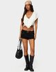 EDIKTED Studded Faux Suede Micro Shorts image number 5