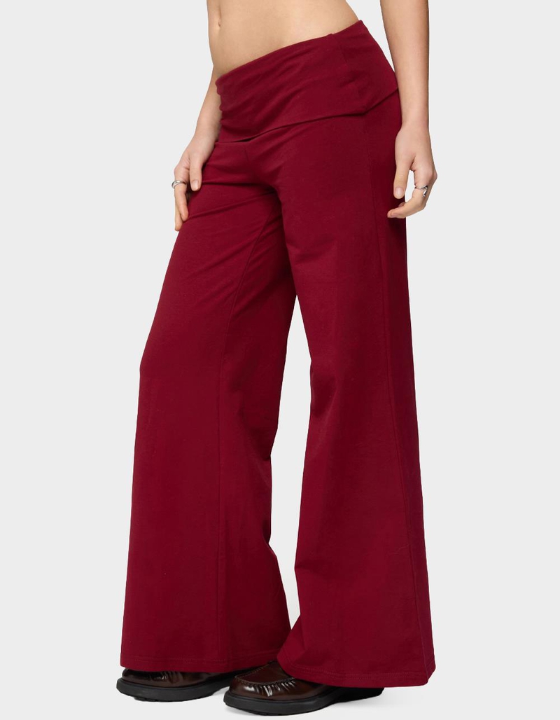 EDIKTED Petite Wide Leg Fold Over Pants image number 1
