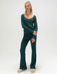 FULL TILT Brushed Lace Trim Womens Long Sleeve Top image number 2