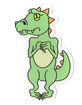 STICKIE BANDITS Scared Dinosaur Sticker