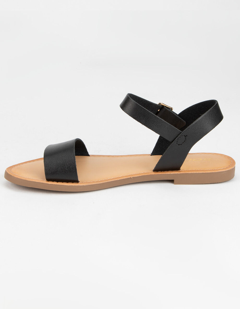 SODA Ankle Strap Womens Black Sandals image number 2