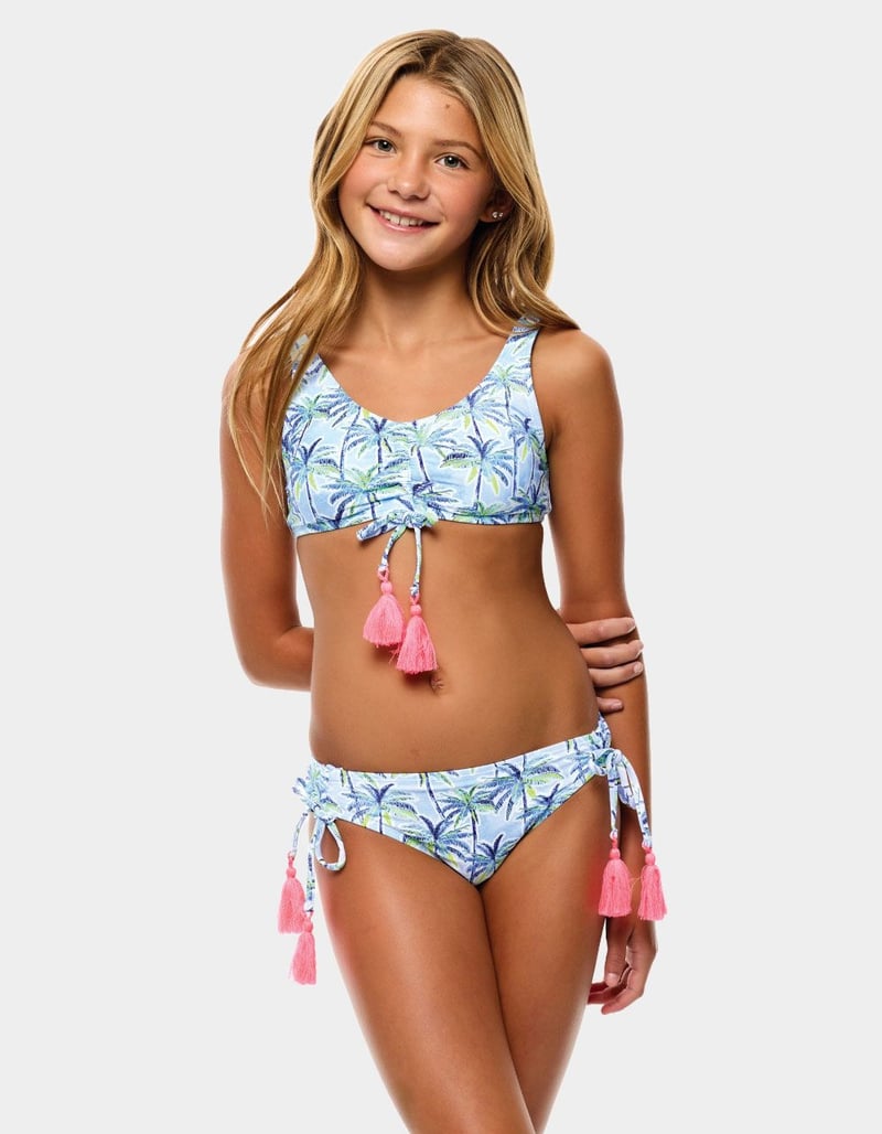 BEACH LINGO Palm Paradise Bralette Girls Bikini Set image number 0
