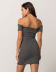 HEART & HIPS Stripe Lettuce Edge Bodycon Dress image number 2