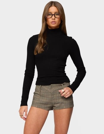 EDIKTED Saskia Fitted Ribbed Turtle Neck Top Primary Image