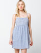 VERY J Plaid Scallop Blue Babydoll Dress image number 1